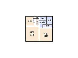 DIAS西田 2DKの間取図画像
