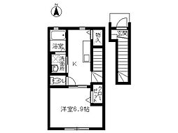 ブルームガーデンB 1Kの間取図画像