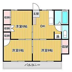 ヒロハイム 3DKの間取図画像