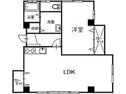 アーバン中央 1LDKの間取図画像