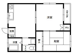 サープラザ 2DKの間取図画像