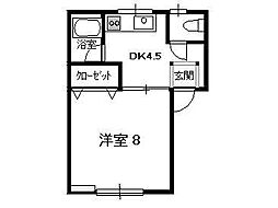メイプル116 1DKの間取図画像