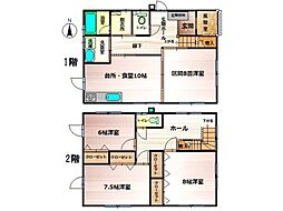 新城貸家B棟 3LDKの間取り