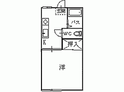タウニィ宮田A棟 1Kの間取図画像