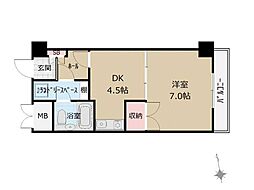 ライオンズマンション山王 1DKの間取図画像