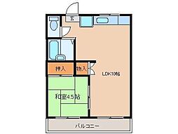 グリーンハイツ 1LDKの間取図画像