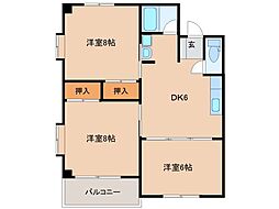 メゾン長谷川 3DKの間取図画像