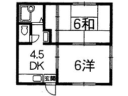 PlazaSunCity 2DKの間取図画像