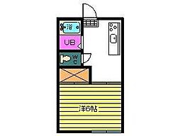 コーポスエヒロ 1Kの間取図画像