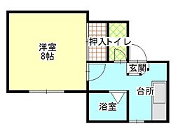コーポ鈴木 1Kの間取図画像