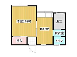 コーポ鈴木 1Kの間取図画像