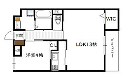 ロイヤルメゾン谷川 1LDKの間取図画像