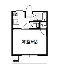 初鷹コーポ 1Kの間取図画像