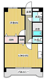 松橋マンション 1LDKの間取図画像