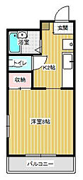 サンライズ堀川 1Kの間取図画像