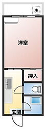 wealth 1Kの間取図画像