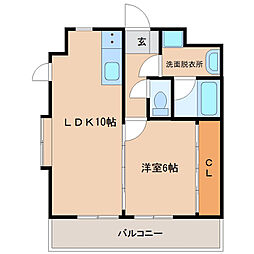 センチュリーコート5番館 1LDKの間取図画像