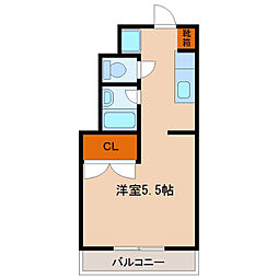 ルミナス小松 ワンルームの間取図画像