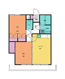 フジマンション 2LDKの間取図画像