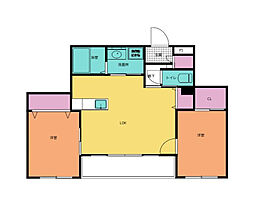 アルテマイスターレーブ 2LDKの間取図画像