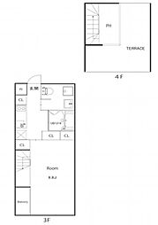 AKHA2 1Kの間取図画像