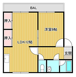 ミサキビル 1LDKの間取図画像