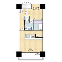 ミヤザキミッドタウンサウスタワー 1LDKの間取図画像