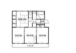 山下ビル 3DKの間取図画像