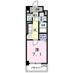 ハッピーメゾン6 1Kの間取図画像