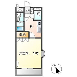 ハート・ピュア宇和田 1Kの間取図画像