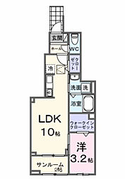 リバーストーン 太田 1LDKの間取図画像