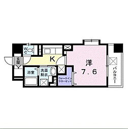 カーサフィーネ 1Kの間取図画像