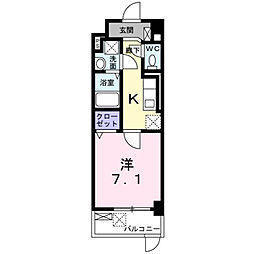 ハッピーメゾン6 1Kの間取図画像
