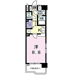 サン・トール 1Kの間取図画像