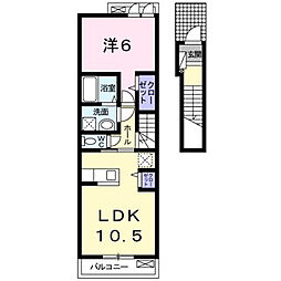 スターコート錦本町B棟 1LDKの間取図画像