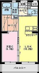 (仮称)日ノ出町YMマンション 1LDKの間取図画像