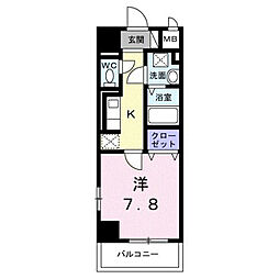 サンライズ 江平中町 1Kの間取図画像