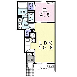 リナセント  1LDKの間取図画像