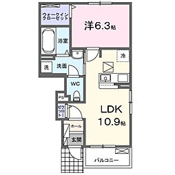 ガーデンハウス リーベ  1LDKの間取図画像
