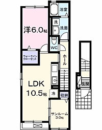 アステル・カロン 1LDKの間取図画像