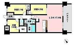 アルファステイツ市駅西 3LDKの間取図画像
