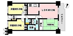 サーパス衣山弐番館 3LDKの間取図画像