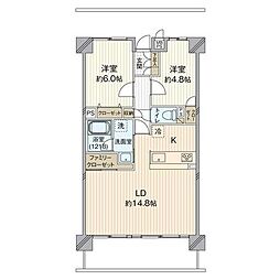 シティパル米倉 2LDKの間取図画像