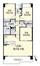 グランコート小橋 3LDKの間取図画像