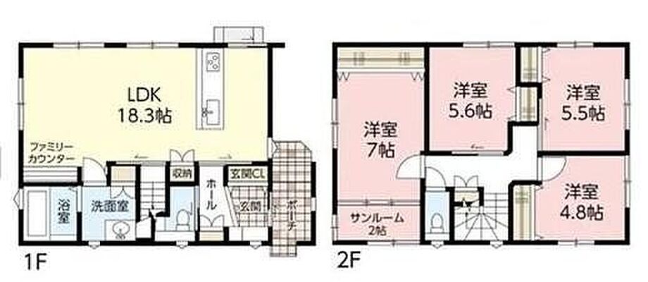 間取り 落合南3丁目　1号棟　新築戸建