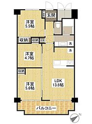 ファミール広島A 3LDKの間取図画像