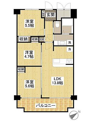 間取り ファミール広島A棟 5階/-