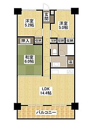 チュリス長楽寺 3LDKの間取図画像