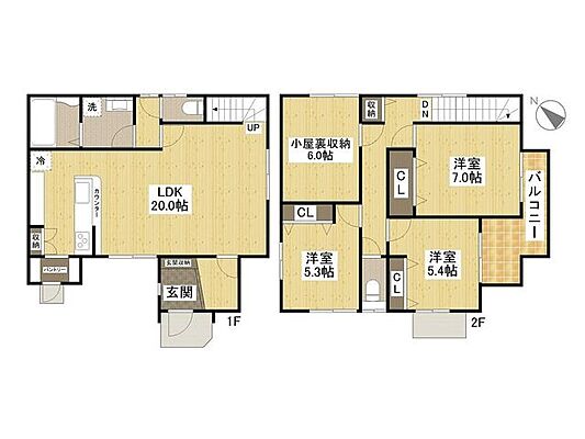 間取り 未入居川内2丁目　5号棟　新築戸建