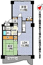 ルーベデンス藻岩A 2LDKの間取図画像